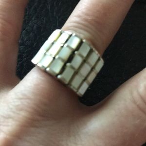 Mother of pearl & marcosite ring.